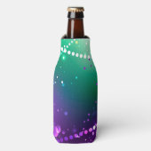 Mardi Gras Feestelijke Paarse Achtergrond Flesjeskoeler (Fles Voorkant)