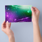 Mardi Gras Feestelijke Paarse Achtergrond Flyer (Hand)