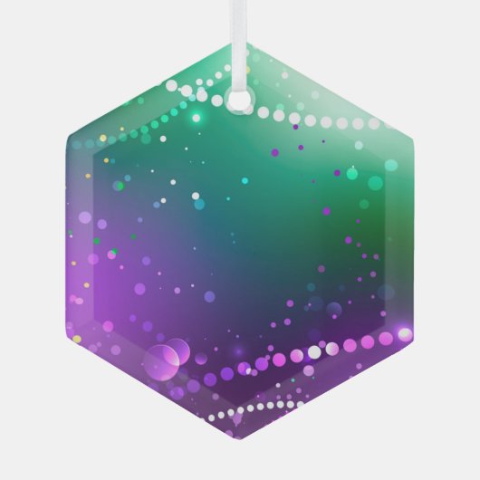 Mardi Gras Feestelijke Paarse Achtergrond Glas Ornament (Voorkant)