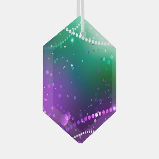 Mardi Gras Feestelijke Paarse Achtergrond Glas Ornament (Voorkant Rechts)