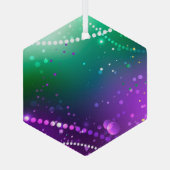 Mardi Gras Feestelijke Paarse Achtergrond Glas Ornament (Achterkant)