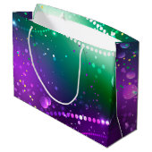 Mardi Gras Feestelijke Paarse Achtergrond Groot Cadeauzakje (Achterkant Gekanteld)