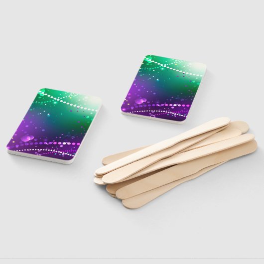 Mardi Gras Feestelijke Paarse Achtergrond Handwaaier (Niet-gemonteerd)