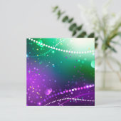 Mardi Gras Feestelijke Paarse Achtergrond Kaart (Staand voorkant)
