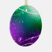 Mardi Gras Feestelijke Paarse Achtergrond Keramisch Ornament (Rechts)