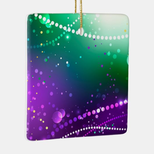 Mardi Gras Feestelijke Paarse Achtergrond Keramisch Ornament (Rechts)