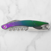 Mardi Gras Feestelijke Paarse Achtergrond Kurkentrekker (Achterkant)