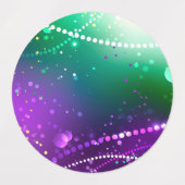 Mardi Gras Feestelijke Paarse Achtergrond Labels (Design 2)