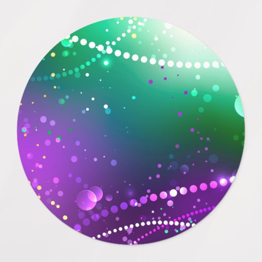 Mardi Gras Feestelijke Paarse Achtergrond Labels (Design 1)