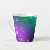 Mardi Gras Feestelijke Paarse Achtergrond Latte Mok (Linkerhoek)
