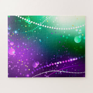 Mardi Gras Feestelijke Paarse Achtergrond Legpuzzel