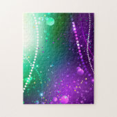 Mardi Gras Feestelijke Paarse Achtergrond Legpuzzel (Verticaal)
