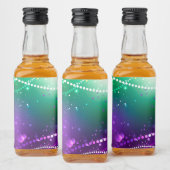 Mardi Gras Feestelijke Paarse Achtergrond Likeurfles Etiket (Flessen)