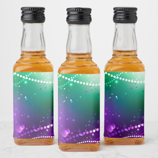 Mardi Gras Feestelijke Paarse Achtergrond Likeurfles Etiket (Flessen)