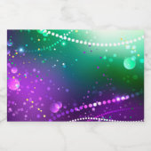 Mardi Gras Feestelijke Paarse Achtergrond Likeurfles Etiket (Enkel label)