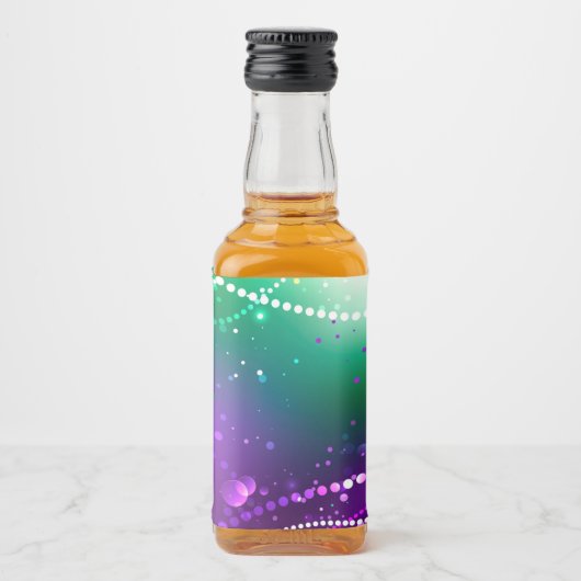 Mardi Gras Feestelijke Paarse Achtergrond Likeurfles Etiket (Voorkant)