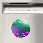 Mardi Gras Feestelijke Paarse Achtergrond Magneet (Insitu (Vaatwasser))