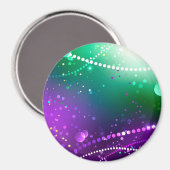 Mardi Gras Feestelijke Paarse Achtergrond Magneet (Voorkant / Achterkant)