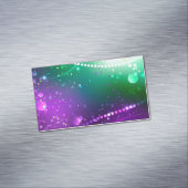 Mardi Gras Feestelijke Paarse Achtergrond Magnetisch Visitekaartje (Voorbeeld)