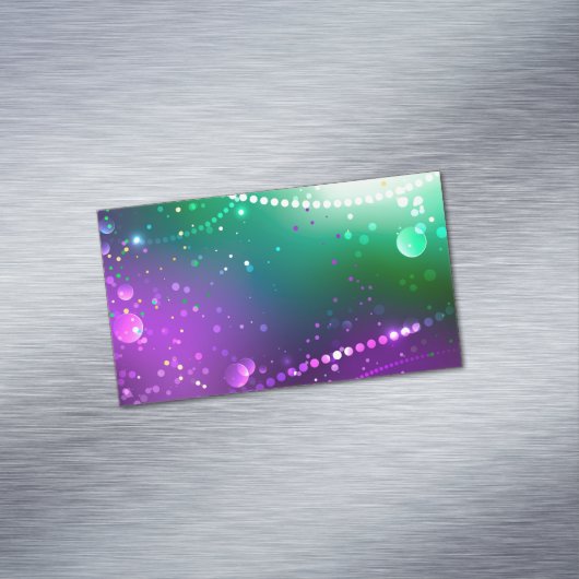 Mardi Gras Feestelijke Paarse Achtergrond Magnetisch Visitekaartje (Voorbeeld)