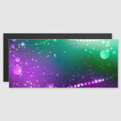 Mardi Gras Feestelijke Paarse Achtergrond Magnetische Uitnodiging (Voorkant / Achterkant)