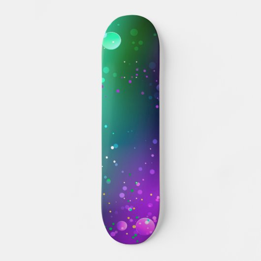 Mardi Gras Feestelijke Paarse Achtergrond Persoonlijk Skateboard (Voorkant)
