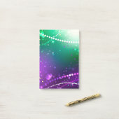 Mardi Gras Feestelijke Paarse Achtergrond Post-it® Notes (Op bureau)