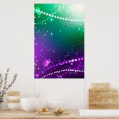 Mardi Gras Feestelijke Paarse Achtergrond Poster (Keuken)