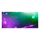 Mardi Gras Feestelijke Paarse Achtergrond Reclamekaart (Voorkant)