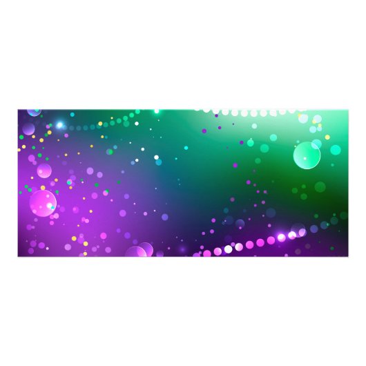 Mardi Gras Feestelijke Paarse Achtergrond Reclamekaart (Voorkant)