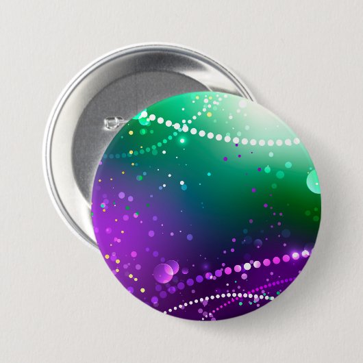 Mardi Gras Feestelijke Paarse Achtergrond Ronde Button 7,6 Cm (Voorkant /achterkant)