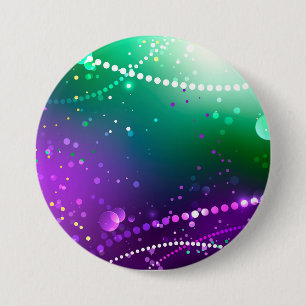 Mardi Gras Feestelijke Paarse Achtergrond Ronde Button 7,6 Cm
