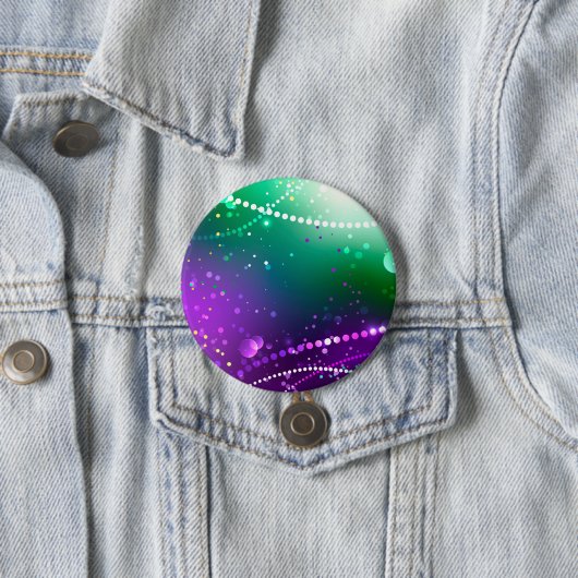 Mardi Gras Feestelijke Paarse Achtergrond Ronde Button 7,6 Cm (In situ)