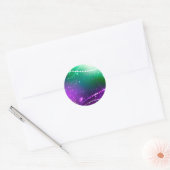 Mardi Gras Feestelijke Paarse Achtergrond Ronde Sticker (Envelop)