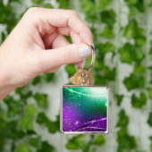 Mardi Gras Feestelijke Paarse Achtergrond Sleutelhanger (Hand)