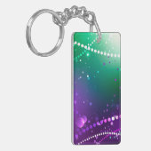 Mardi Gras Feestelijke Paarse Achtergrond Sleutelhanger (Voorkant Links)