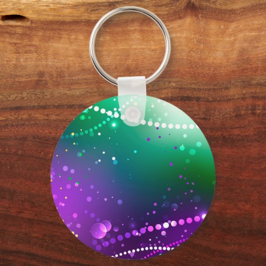 Mardi Gras Feestelijke Paarse Achtergrond Sleutelhanger (Voorkant)