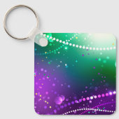 Mardi Gras Feestelijke Paarse Achtergrond Sleutelhanger (Voorkant)