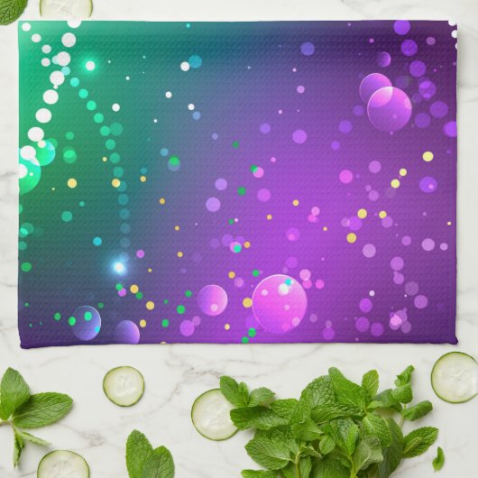 Mardi Gras Feestelijke Paarse Achtergrond Theedoek (Gevouwen)