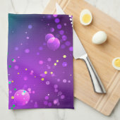 Mardi Gras Feestelijke Paarse Achtergrond Theedoek (Quarter Fold)