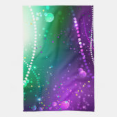 Mardi Gras Feestelijke Paarse Achtergrond Theedoek (Verticaal)