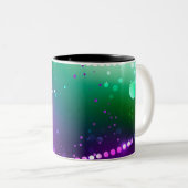 Mardi Gras Feestelijke Paarse Achtergrond Tweekleurige Koffiemok (Voorkant rechts)
