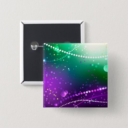 Mardi Gras Feestelijke Paarse Achtergrond Vierkante Button 5,1 Cm (Voorkant /achterkant)