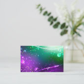Mardi Gras Feestelijke Paarse Achtergrond Visitekaartje (Staand voorkant)