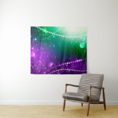 Mardi Gras Feestelijke Paarse Achtergrond Wandkleed (In Situ (horizontaal))