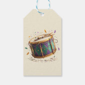 Mardi Gras Feestelijke Trommel Cadeaulabel (Achterkant)