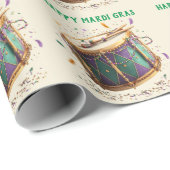Mardi Gras Feestelijke Trommel Cadeaupapier (Rol Hoek)