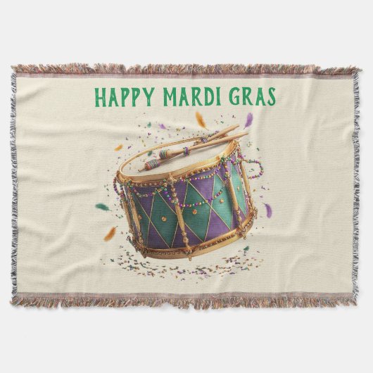 Mardi Gras Feestelijke Trommel Deken (Voorkant)