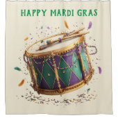 Mardi Gras Feestelijke Trommel Douchegordijn (Voorkant)