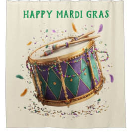 Mardi Gras Feestelijke Trommel Douchegordijn
